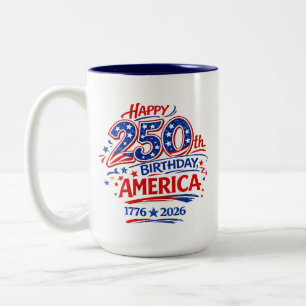 USA Amerika 250. Jubiläum Patriotisch Zweifarbige Tasse