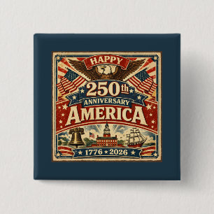 USA Amerika 250. Jubiläum Vintage Patriotisch Button