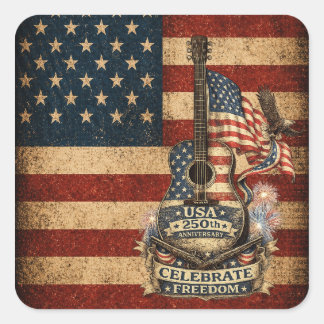 USA Amerika 250. Jubiläum Vintage Patriotisch Quadratischer Aufkleber