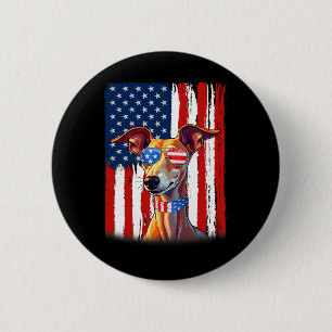USA Amerika Flagge Italian Greyhound Hund 4. Juli Button