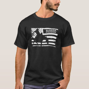 USA Amerika Flagge Rodeo Pferd T-Shirt