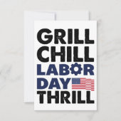 USA Amerika Grill Chill Labour Day Thrill GRILLEN Dankeskarte (Vorderseite)