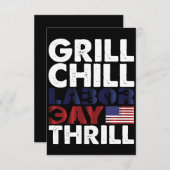 USA Amerika Grill Chill Labour Day Thrill GRILLEN Dankeskarte (Vorne/Hinten)