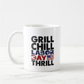 USA Amerika Grill Chill Labour Day Thrill GRILLEN Kaffeetasse (Links)