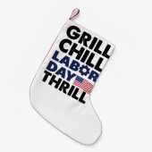 USA Amerika Grill Chill Labour Day Thrill GRILLEN  Kleiner Weihnachtsstrumpf (Vorderansicht (hängend))