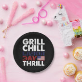USA Amerika Grill Chill Labour Day Thrill GRILLEN  Pappteller (Party)