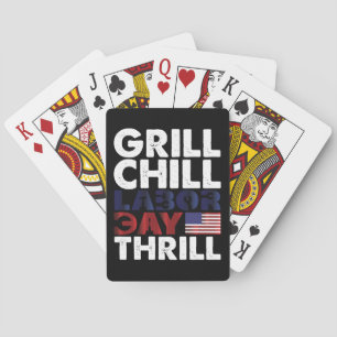 USA Amerika Grill Chill Labour Day Thrill GRILLEN  Spielkarten