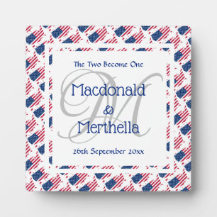 USA AMERIKA Hochzeitsgeschenk mit individuellem Mo Fotoplatte