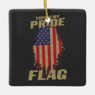 USA Amerikaner 4. Juli Patriotic Pride Flag Keramikornament
