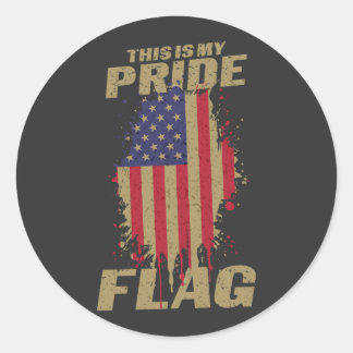 USA Amerikaner 4. Juli Patriotic Pride Flag Runder Aufkleber