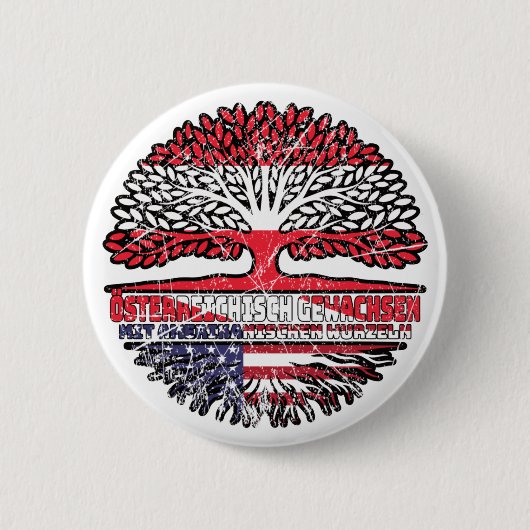 USA Amerikanisch Österreichisch Baum Button (Vorderseite)