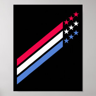 Usa Amerikanisch Patriotisch Rot Weiß Blau Sterne  Poster