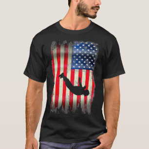 USA Amerikanische Flagge 4. Juli Fallschirmspringe T-Shirt