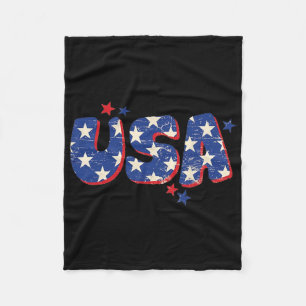 Usa Amerikanische Flagge 4. Juli Männer Frauen Kin Fleecedecke