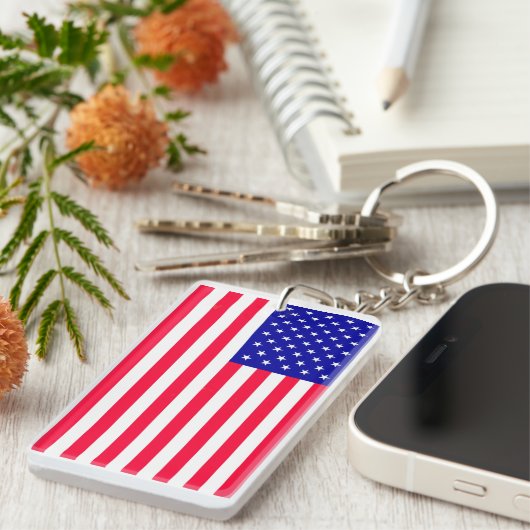 USA - Amerikanische Flagge - Akryllische Schlüssel Schlüsselanhänger (Vorderseite rechts)