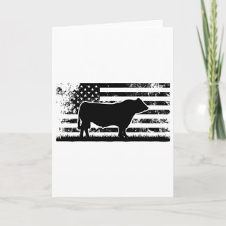 Usa Amerikanische Flagge - Amerika Kuh Black Angus Karte