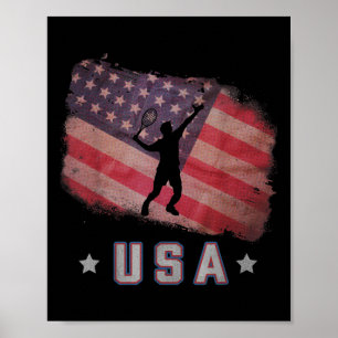 Usa Amerikanische Flagge Badminton Team Sterne Und Poster