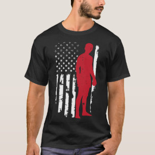 Usa Amerikanische Flagge Boxen Kickboxen Patriotis T-Shirt