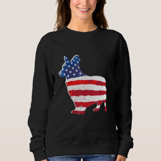 USA Amerikanische Flagge Corgi Haustier Hunde Lieb Sweatshirt