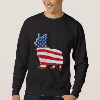USA Amerikanische Flagge Corgi Haustier Hunde Lieb Sweatshirt