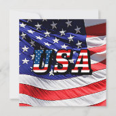 USA - Amerikanische Flagge Einladung (Vorderseite)