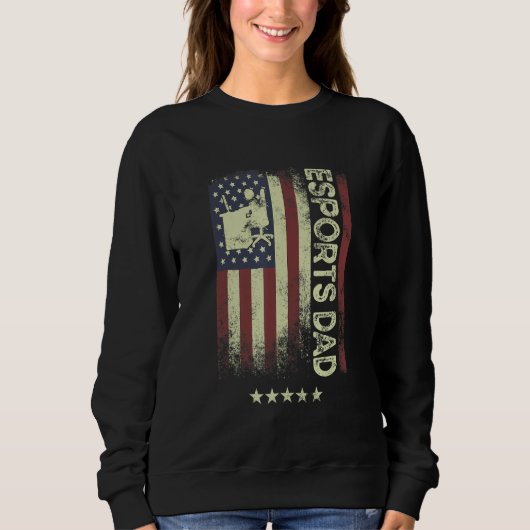 USA Amerikanische Flagge  Esports Dad 1 Sweatshirt (Vorderseite)