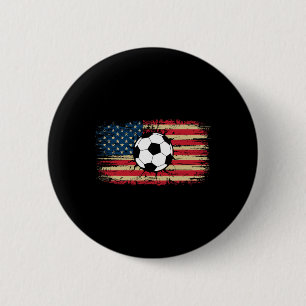 Usa Amerikanische Flagge Fußball Burst Patriotisch Button