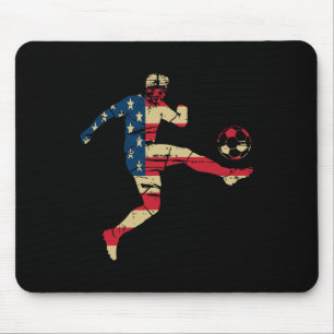 Usa Amerikanische Flagge Fußballspieler Silhouette Mousepad