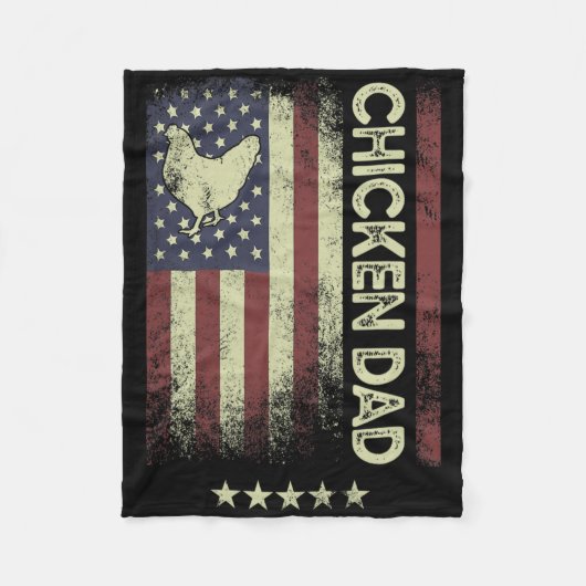 Usa Amerikanische Flagge - Hühner-Vater Fleecedecke (Vorderseite)