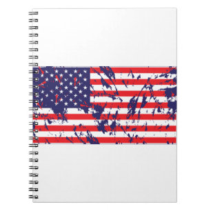 USA - Amerikanische Flagge in einem gestörten Must Notizblock