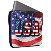 USA - Amerikanische Flagge Laptopschutzhülle (Vorne Rechts)