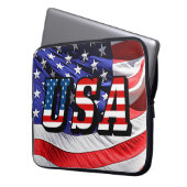 USA - Amerikanische Flagge Laptopschutzhülle (Vorderseite Links)