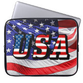 USA - Amerikanische Flagge Laptopschutzhülle (Vorderseite)