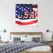 USA - Amerikanische Flagge Leinwanddruck (Insitu (Schlafzimmer))