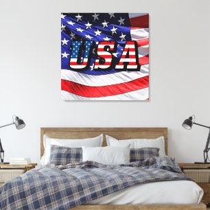 USA - Amerikanische Flagge Leinwanddruck