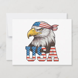 USA Amerikanische Flagge Männer Frauen Kinder Weiß Feiertagskarte