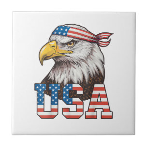 USA Amerikanische Flagge Männer Frauen Kinder Weiß Fliese