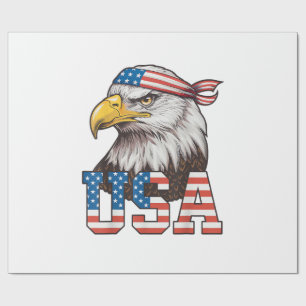 USA Amerikanische Flagge Männer Frauen Kinder Weiß Geschenkpapier
