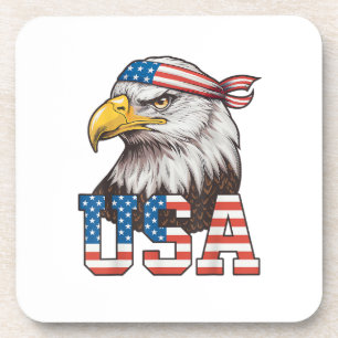 USA Amerikanische Flagge Männer Frauen Kinder Weiß Getränkeuntersetzer