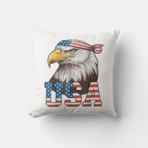 USA Amerikanische Flagge Männer Frauen Kinder Weiß Kissen