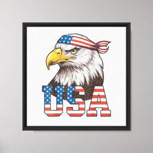 USA Amerikanische Flagge Männer Frauen Kinder Weiß Leinwanddruck
