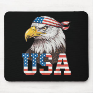 USA Amerikanische Flagge Männer Frauen Kinder Weiß Mousepad