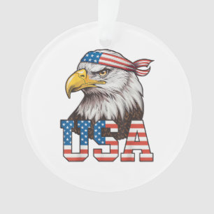 USA Amerikanische Flagge Männer Frauen Kinder Weiß Ornament