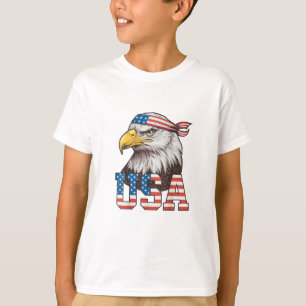 USA Amerikanische Flagge Männer Frauen Kinder Weiß T-Shirt