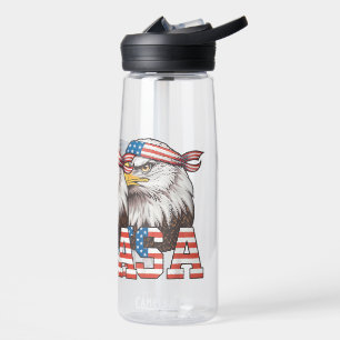 USA Amerikanische Flagge Männer Frauen Kinder Weiß Trinkflasche
