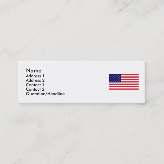 USA - Amerikanische Flagge Mini Visitenkarte (Vorderseite)