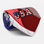 USA - Amerikanische Flagge Necktie Krawatte (Gerollt)