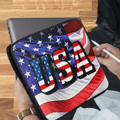 USA - Amerikanische Flagge Neoprene Laptop Sleeve