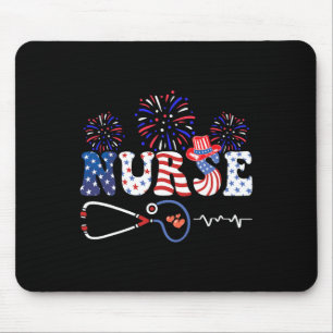 Usa Amerikanische Flagge Patriotische Krankenschwe Mousepad