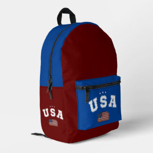 USA Amerikanische Flagge Patriotische Veteranen 4. Bedruckter Rucksack